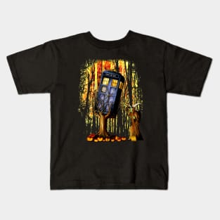 Halloween captured Blue Phone box Kids T-Shirt